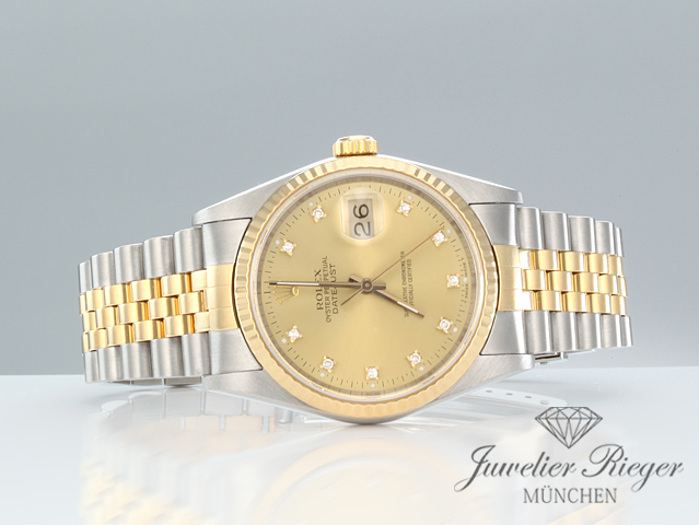 Bild 4 der Galerie: Rolex Datejust 36 mm 16233 Edelstahl Gelbgold 750 Automatik Gold