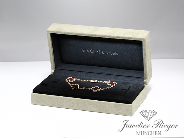 Bild 7 der Galerie: Van Cleef & Arpels Armband Vintage Alhambra Gelbgold 750 2014 Karneol Gold
