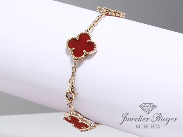 Bild 1 der Galerie: Van Cleef & Arpels Armband Vintage Alhambra Gelbgold 750 2014 Karneol Gold