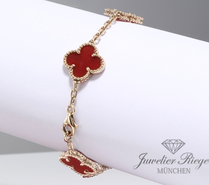 . Van Cleef & Arpels Armband Vintage Alhambra Gelbgold 750 2014 Karneol Gold