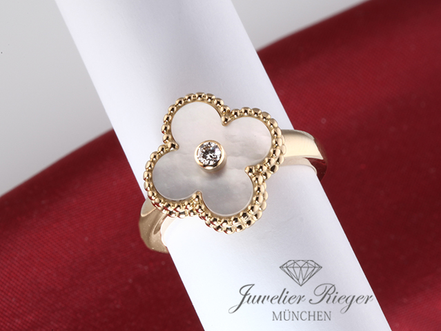 Bild 4 der Galerie: Van Cleef & Arpels Ring Vintage Alhambra Gelbgold 750 Diamant Gr. 56 VCARA41100