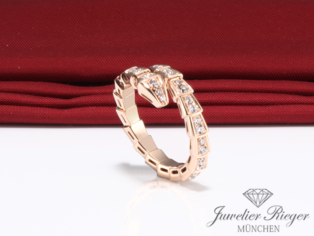 Bild 5 der Galerie: Bvlgari Ring Serpenti Viper Rosegold 750 Gr L 2021 Diamanten Brillanten Gold