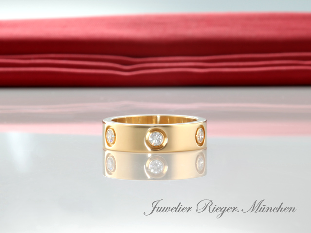 Bild 2 der Galerie: Cartier Ring Love Klassisches Modell Gelbgold 750 6 Diamanten Größe 49 Gold