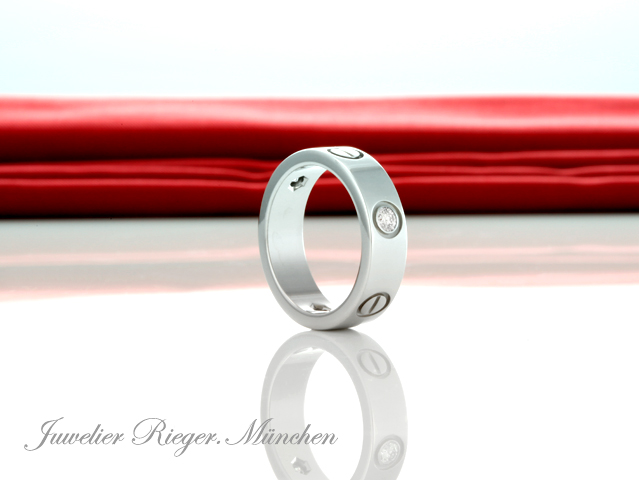 Bild 4 der Galerie: Cartier Ring Love klassisches Modell Weissgold 750 3 Diamanten Größe 59 Gold