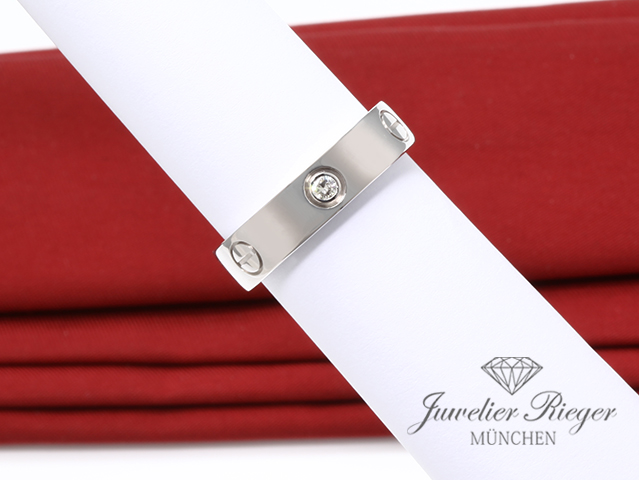 Bild 1 der Galerie: Cartier Ring Love klassisches Modell Weissgold 750 3 Diamanten Größe 59 Gold