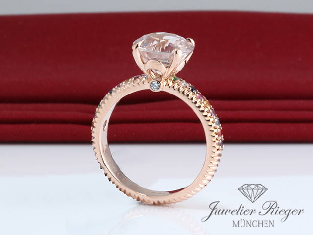 Bild 2 der Galerie: Faberge Ring Colours of Love Rosegold 750 Bunte Saphire Diamanten Gr. 54 Gold