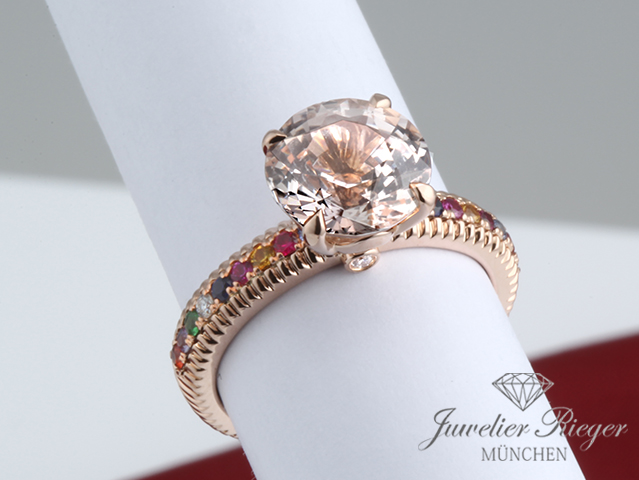 Bild 4 der Galerie: Faberge Ring Colours of Love Rosegold 750 Bunte Saphire Diamanten Gr. 54 Gold
