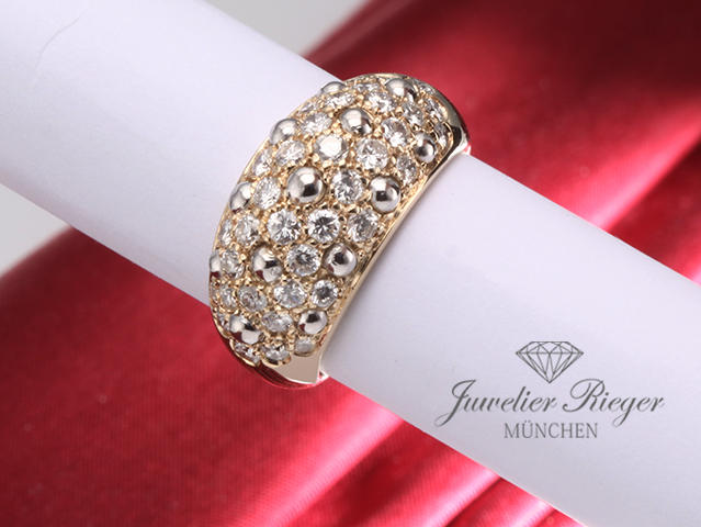 Bild 1 der Galerie: Vintage Cartier Ring Gelbgold & Weissgold 750 Diamanten Brillanten Gr. 53 Gold