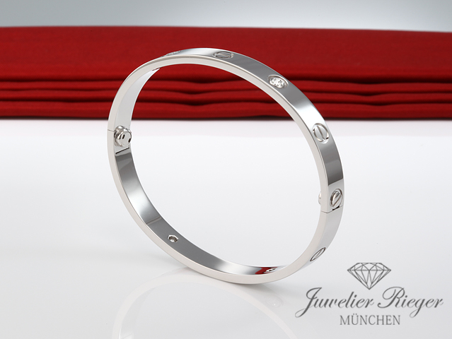 Bild 3 der Galerie: Cartier Armreif Love Weissgold 750 Größe 18 4 Diamanten 2012 Gold Damen Armband