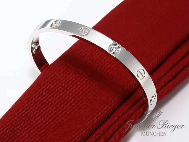Bild 2 der Galerie: Cartier Armreif Love Weissgold 750 Größe 18 4 Diamanten 2012 Gold Damen Armband