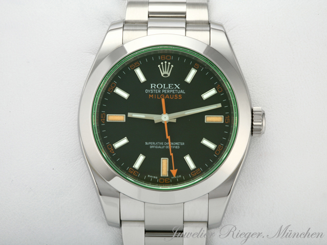 Bild 1 der Galerie: Rolex Milgauss 116400GV 2009 LC100 Edelstahl Automatik Stahl Grün Green