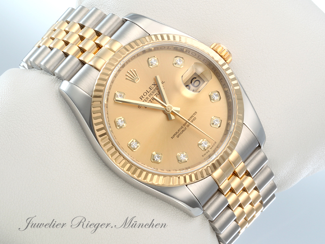 Bild 3 der Galerie: Rolex Datejust 36 mm 116233 2010 Diamanten Stahl Gelbgold 750 Automatik