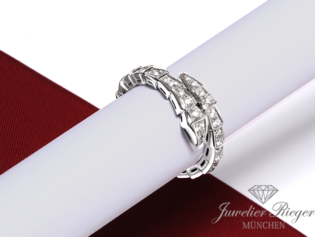 Image 1 of gallery: Bulgari Ring Serpenti Viper Weissgold 750 Diamanten Gr L 354709 Gold