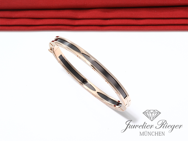 Image 4 of gallery: Bulgari Armreif B-Zero 1 Gr S Rosegold 750 schwarze Keramik 2026 351415 Bvlgari
