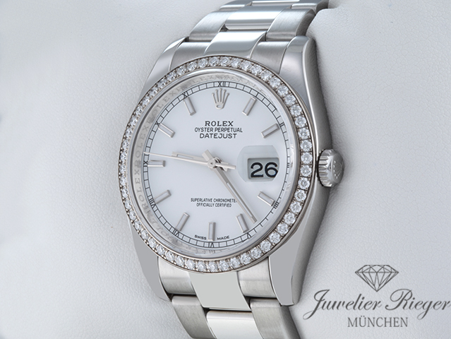 Bild 2 der Galerie: Rolex Datejust 36 mm 116244 Stahl Weissgold 750 Diamanten Automatik Gold