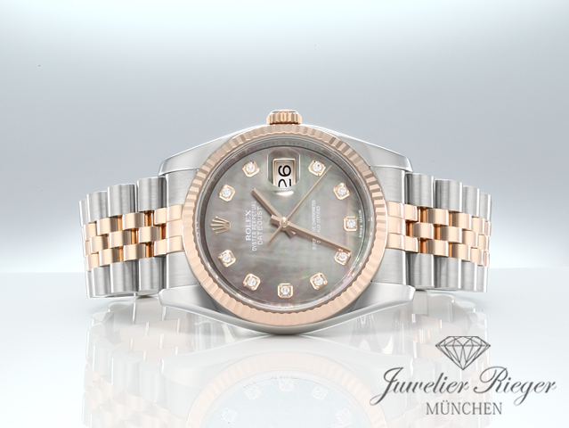 Bild 4 der Galerie: Rolex Datejust 36 mm 116231 Stahl Rosegold 750 Perlmutt Diamanten Automatik