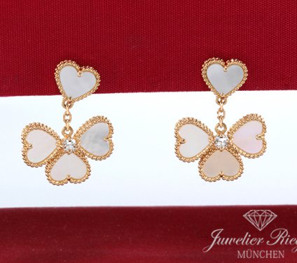 . Van Cleef & Arpels Ohrringe Sweet Hearts Gelbgold 750 Perlmutt VCARN5PQ00