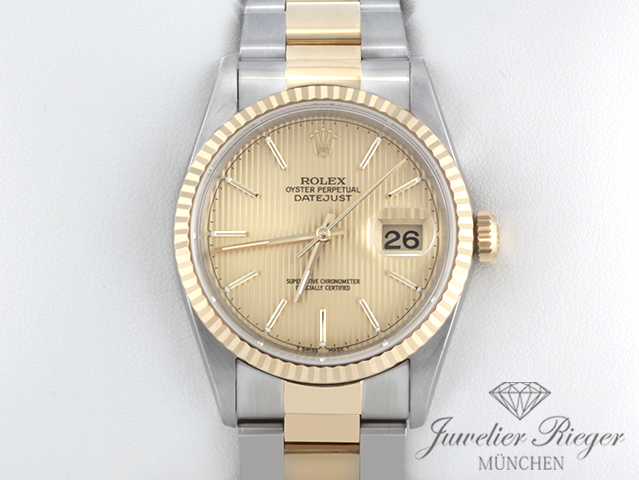 Image 1 of gallery: Rolex Datejust 36 mm 16233 1998 Stahl Gelbgold 750 Automatik Rolex-Service 2025
