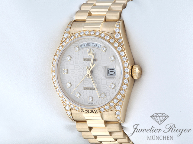 Bild 2 der Galerie: Rolex Day Date 36 mm 18138 1986 LC100 Gelbgold 750 Diamanten Automatik Gold