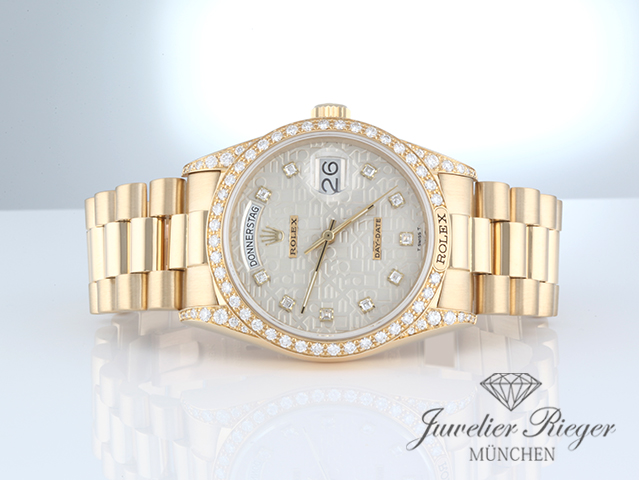 Bild 4 der Galerie: Rolex Day Date 36 mm 18138 1986 LC100 Gelbgold 750 Diamanten Automatik Gold