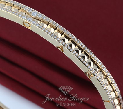 . Bulgari Armreif B-Zero 1 Rock Gr L Gelbgold 750 Diamanten 2023 357883 Gold