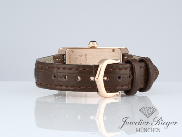 Bild 6 der Galerie: Cartier Lady Tank Americaine Rosegold 750 2012 Lederband W2607456 Damen Gold