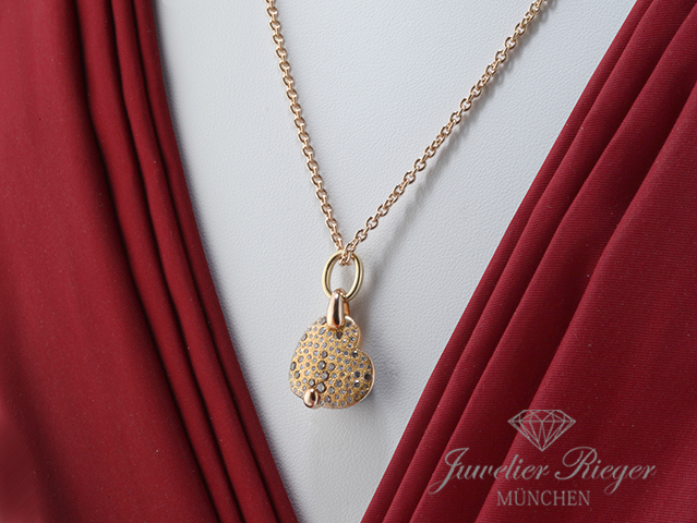 Bild 1 der Galerie: Pomellato Collier Sabbia Rosegold & Gelbgold 750 Herz braune Diamanten Gold