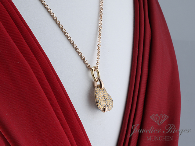 Bild 2 der Galerie: Pomellato Collier Sabbia Rosegold & Gelbgold 750 Herz braune Diamanten Gold