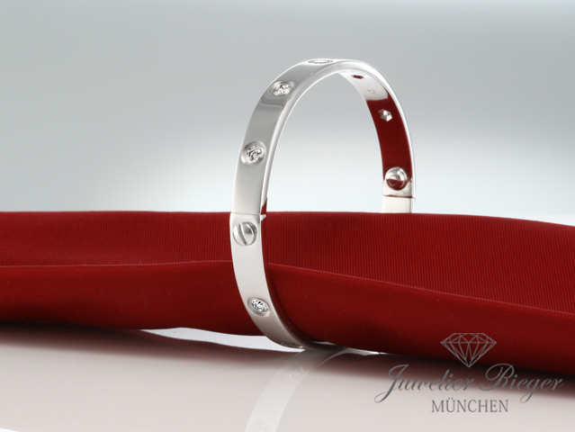 Image 2 of gallery: Cartier Armreif Love Weissgold 750 Größe 18 10 Diamanten 2011 Gold Damen Armband