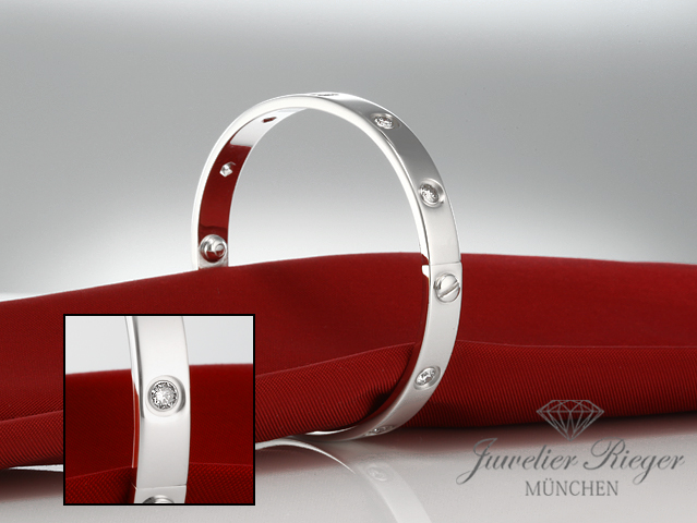 Image 3 of gallery: Cartier Armreif Love Weissgold 750 Größe 18 10 Diamanten 2011 Gold Damen Armband