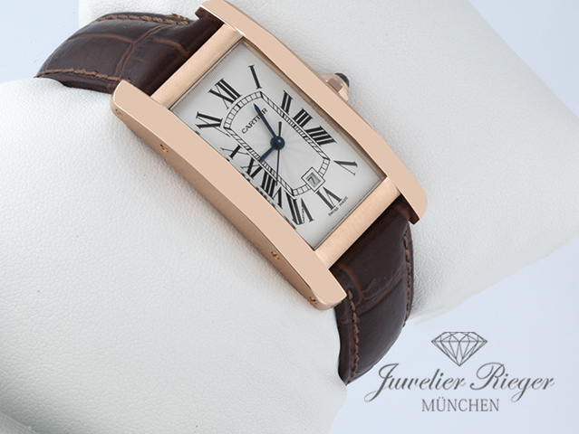 Bild 3 der Galerie: Cartier Medium Tank Americaine Rosegold 750 2019 W2620030 Automatik Gold