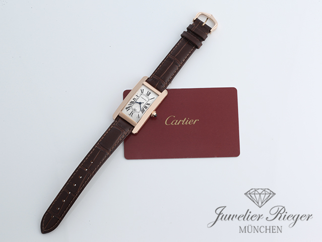 Bild 7 der Galerie: Cartier Medium Tank Americaine Rosegold 750 2019 W2620030 Automatik Gold