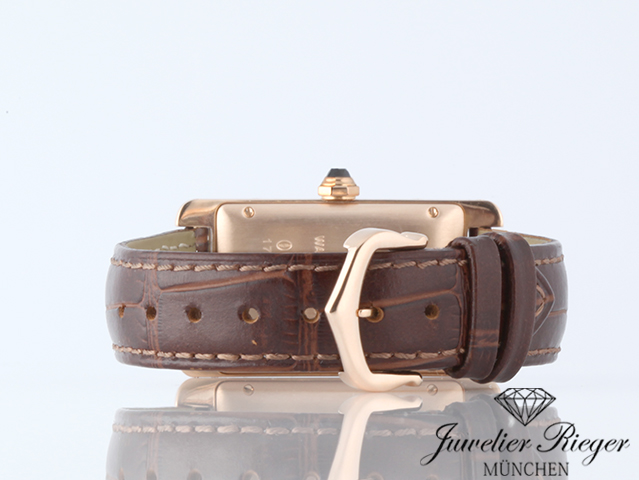 Bild 6 der Galerie: Cartier Medium Tank Americaine Rosegold 750 2019 W2620030 Automatik Gold