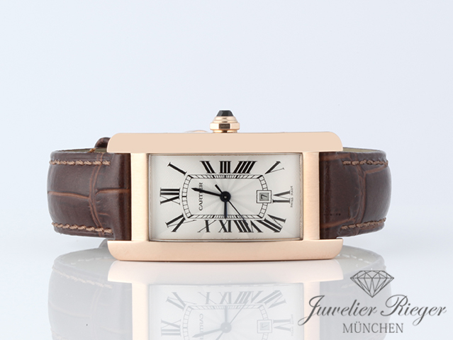 Bild 4 der Galerie: Cartier Medium Tank Americaine Rosegold 750 2019 W2620030 Automatik Gold