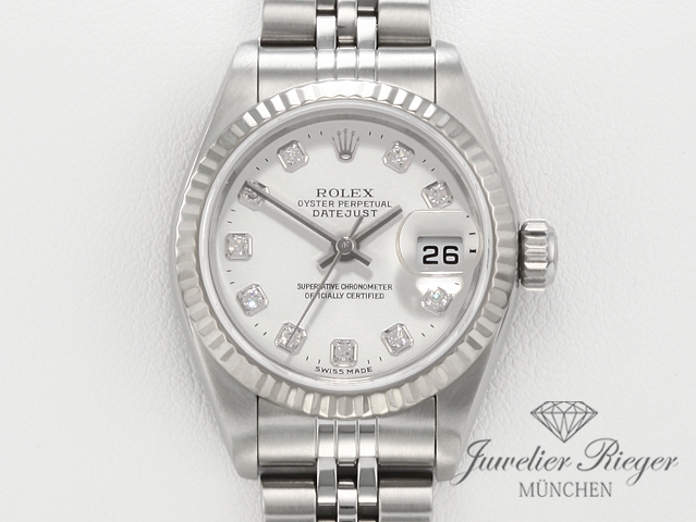 Bild 1 der Galerie: Rolex Lady Datejust Stahl Weissgold 750 Diamanten 2000 Automatik Gold Damen