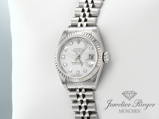 Bild 2 der Galerie: Rolex Lady Datejust Stahl Weissgold 750 Diamanten 2000 Automatik Gold Damen
