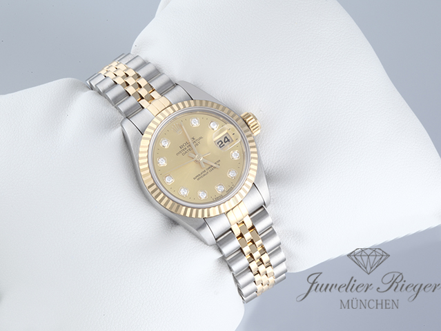 Bild 3 der Galerie: Rolex Lady Datejust Edelstahl Gelbgold 750 Diamanten 1998 Automatik Gold