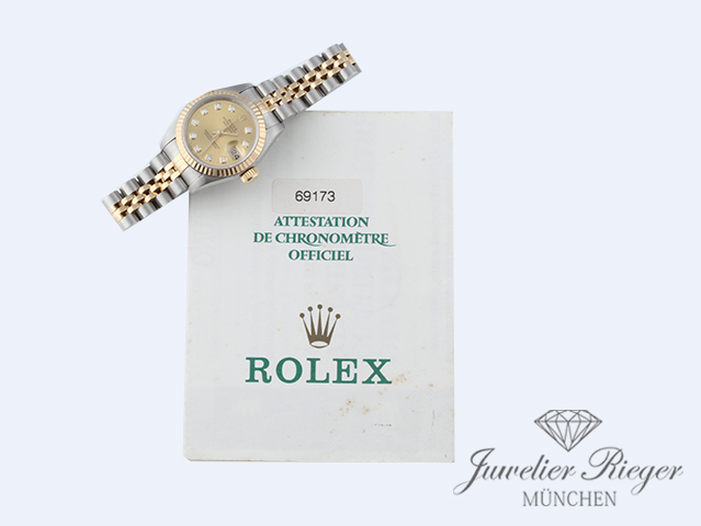Bild 7 der Galerie: Rolex Lady Datejust Edelstahl Gelbgold 750 Diamanten 1998 Automatik Gold