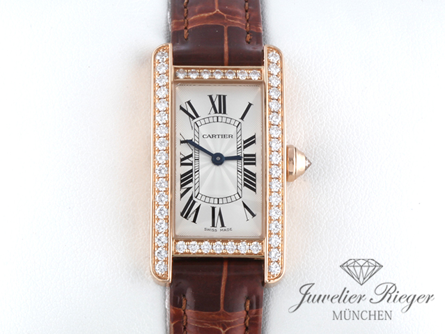 Bild 1 der Galerie: Cartier Lady Tank Americaine Rosegold 750 Diamanten WJTA0028 2023 Damen Gold