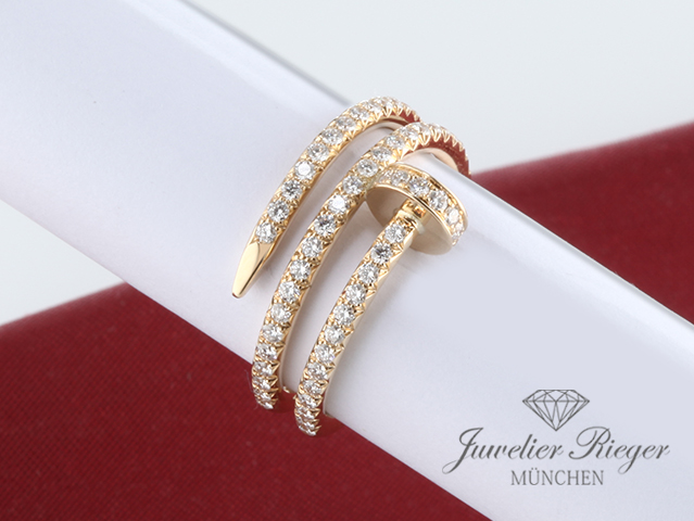 Bild 2 der Galerie: Cartier Ring Juste un Clou Doppelt Gelbgold 750 Diamanten Gr 50 B4211952 Gold