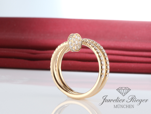 Bild 3 der Galerie: Cartier Ring Juste un Clou Doppelt Gelbgold 750 Diamanten Gr 50 B4211952 Gold