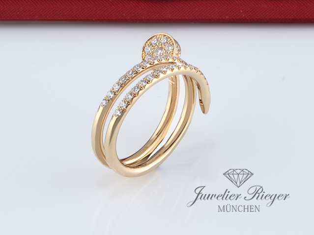 Bild 4 der Galerie: Cartier Ring Juste un Clou Doppelt Gelbgold 750 Diamanten Gr 50 B4211952 Gold