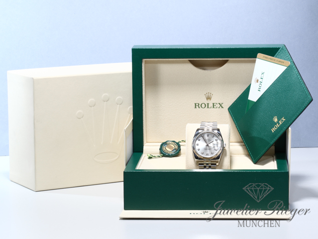 Bild 7 der Galerie: Rolex Datejust 36 mm 116234 2015 Stahl Weissgold 750 Diamanten Automatik Gold