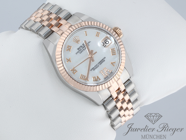 Bild 3 der Galerie: Rolex Datejust 31 mm 178271 2013 Stahl Rosegold 750 Perlmutt Diamanten Gold