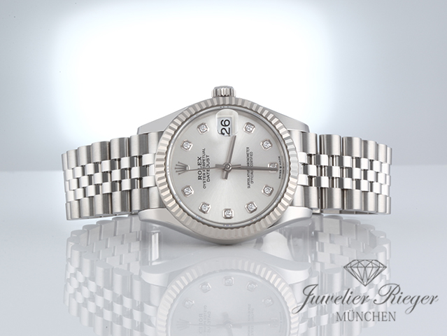 Bild 3 der Galerie: Rolex Medium Datejust 31 278274 2021 Stahl Weissgold 750 Diamanten Automatik