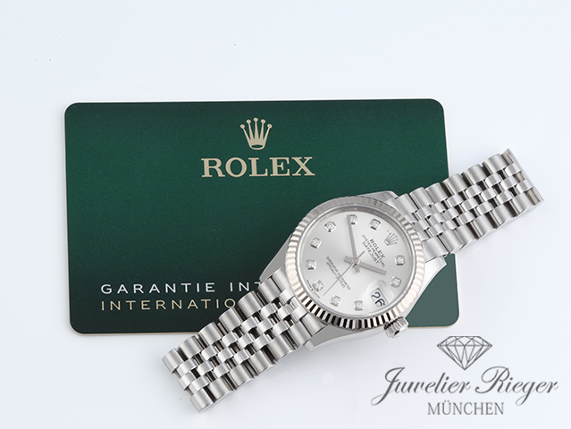 Bild 6 der Galerie: Rolex Medium Datejust 31 278274 2021 Stahl Weissgold 750 Diamanten Automatik