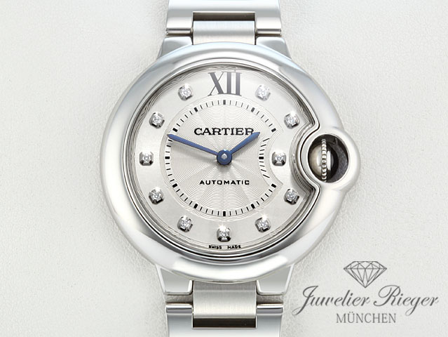 Bild 1 der Galerie: Cartier Ballon Bleu 33 mm Edelstahl Diamanten 2020 W4BB0021 Stahl