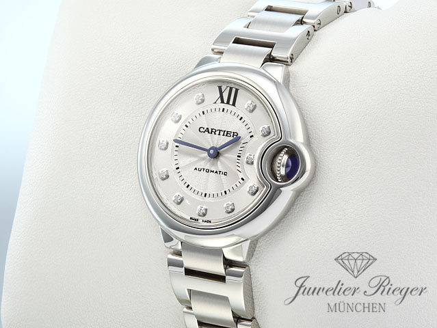 Bild 2 der Galerie: Cartier Ballon Bleu 33 mm Edelstahl Diamanten 2020 W4BB0021 Stahl