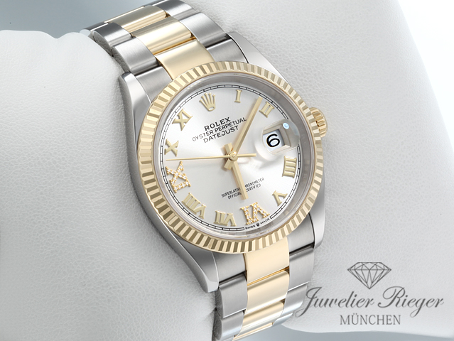 Image 3 of gallery: Rolex Datejust 36 126233 2025 Edelstahl Gelbgold 750 Diamanten Automatik Gold
