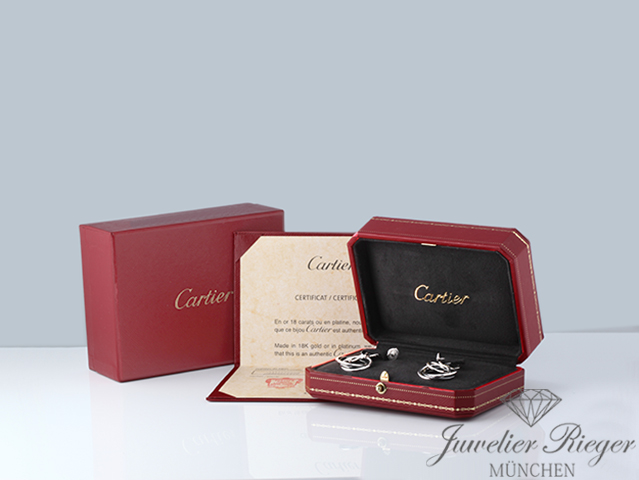 Bild 5 der Galerie: Cartier Ohrringe Trinity Weissgold 750 schwarze Keramik Diamanten 2017 Gold